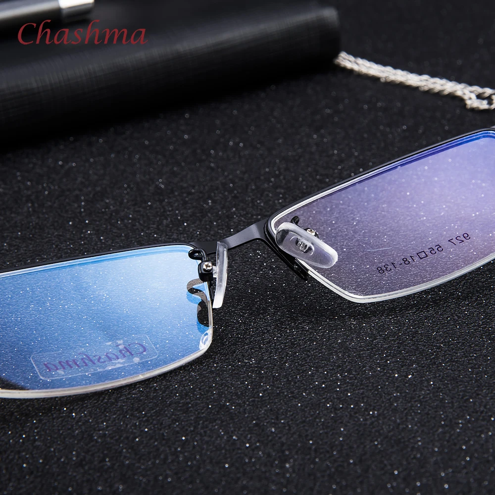 Мужские Брендовые очки Chashma модные для мужчин синие с полуободковой оправой