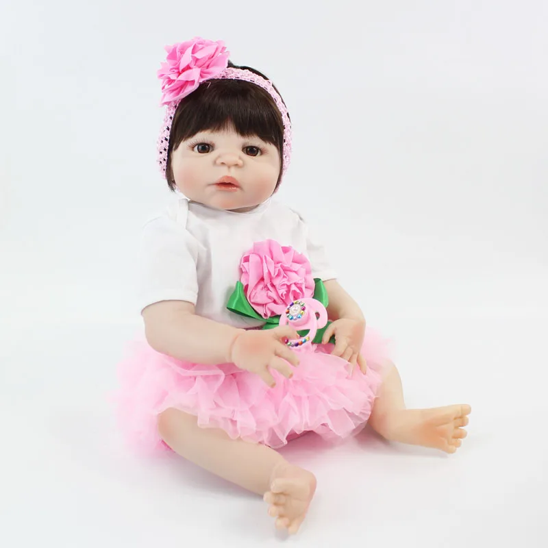 55 см силиконовая кукла Reborn Baby игрушка 22 дюйма Like Alive Bebe виниловая для