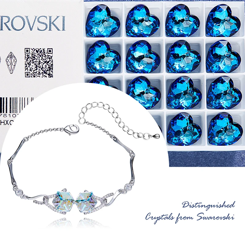 Женский браслет Cdyle украшенный кристаллами подарок на день Святого Валентина