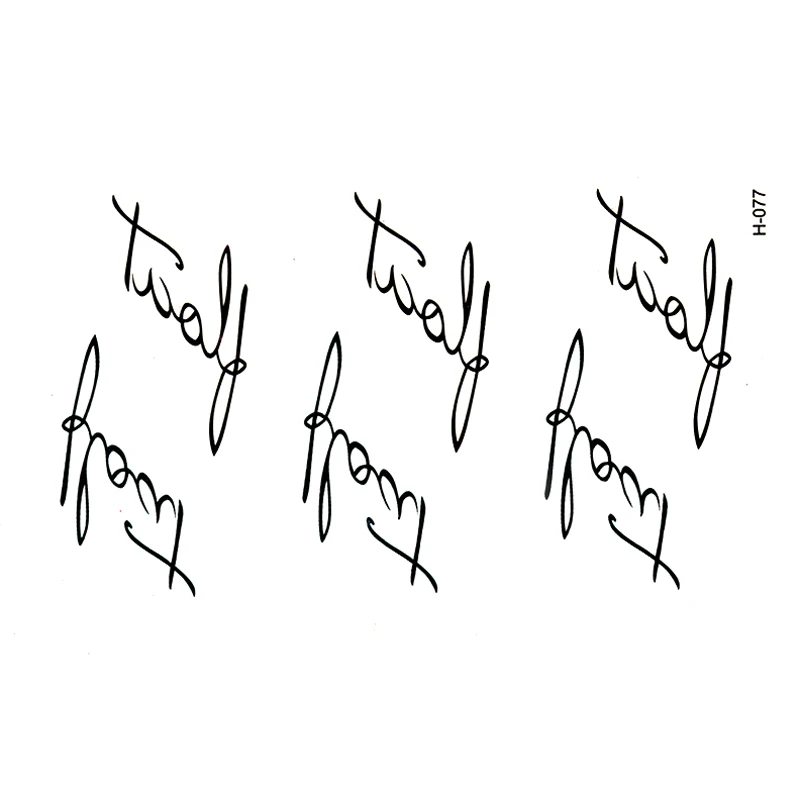 Временные татуировки для мужчин и женщин с буквенным принтом водонепроницаемые