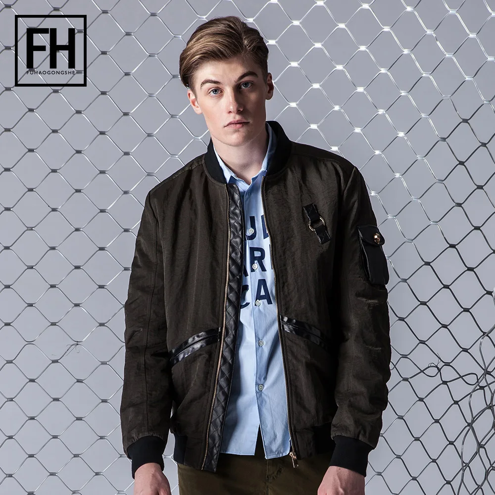Fuhao 2017 Новая мода Fit Pilot Курточка бомбер мужская Демисезонный Куртка Верхняя
