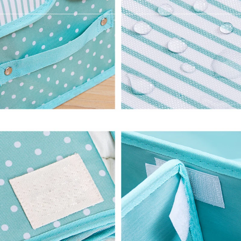 Oxford Folding Storage Box Waterproof Organizer For Underwear Clothes Sundry Home Children's Toy Books Double Cover Boxes | Дом и сад