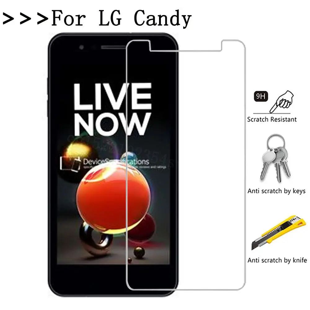 For LG Candy Закаленное Стекло с уровнем твердости 9 H Взрывозащитная пленка защитное стекло на экран телефона для LG Rebel 4 G6 его V36 Q8() конфеты fortune k9 - Цвет: For LG Candy