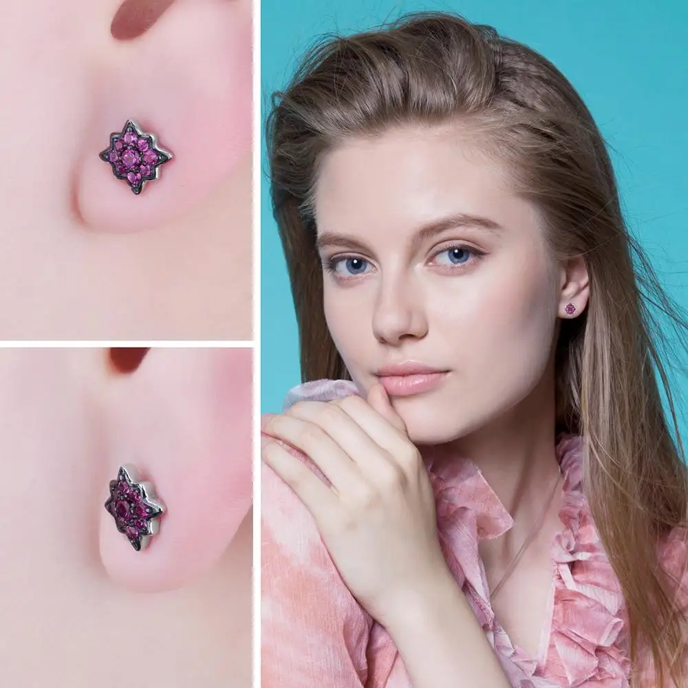 JewelryPalace Модные платья с цветочками создан серьги гвоздики рубинами 925 пробы
