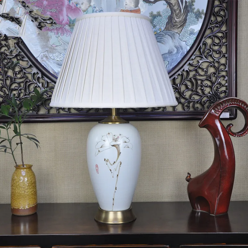 Vintage chinese bedroom living room wedding table lamp Jingd