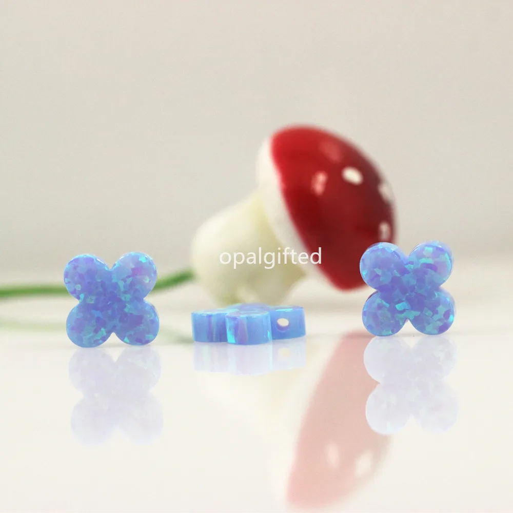 (2 шт./лот) Бесплатная доставка красивый 10 мм op06 светло-голубой синтетический опал