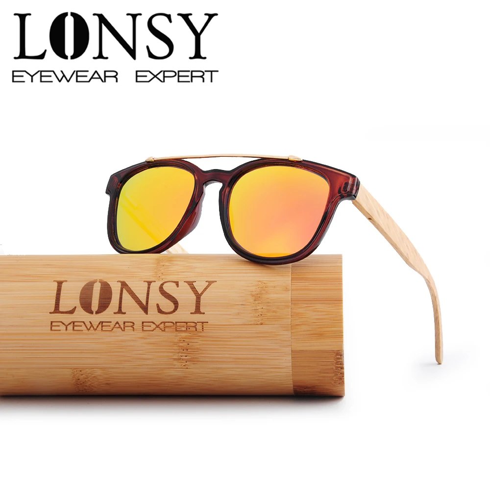 LONSY деревянные солнцезащитные очки фирменный дизайн оригинальные