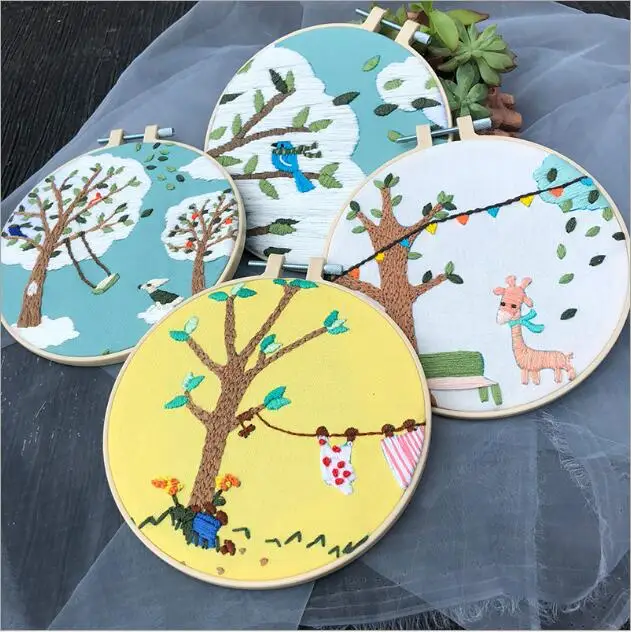 

15cm Flower Shop Plant Series European embroidery kit simple three-dimensional embroidery Ribbon kit embroidery needlework