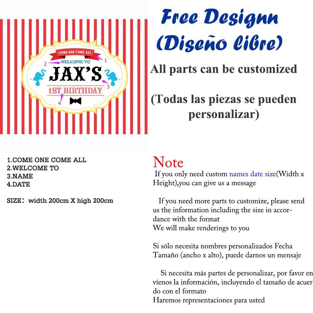 Allenjoy фон на день рождения с красными белыми полосками пользовательский для