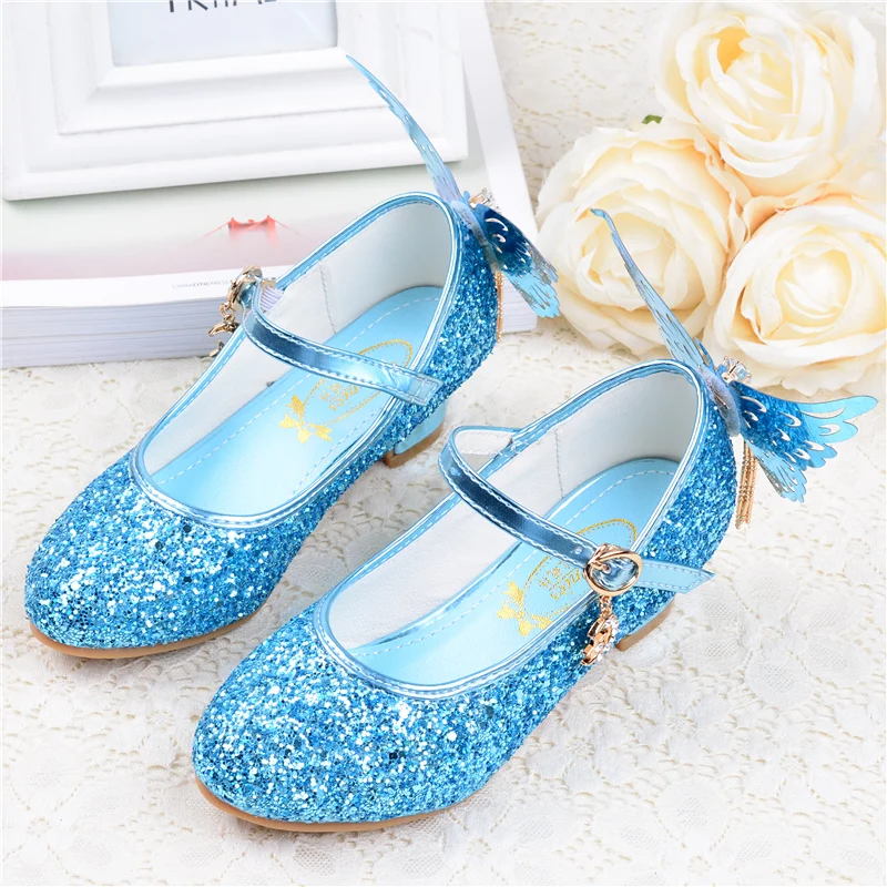 Новинка Танцевальная обувь на высоком каблуке для девочек детская с крыльями