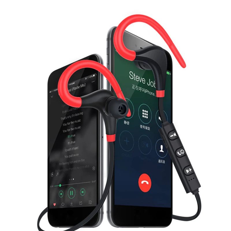Беспроводные спортивные мини наушники Bluetooth гарнитура с микрофоном крючком для