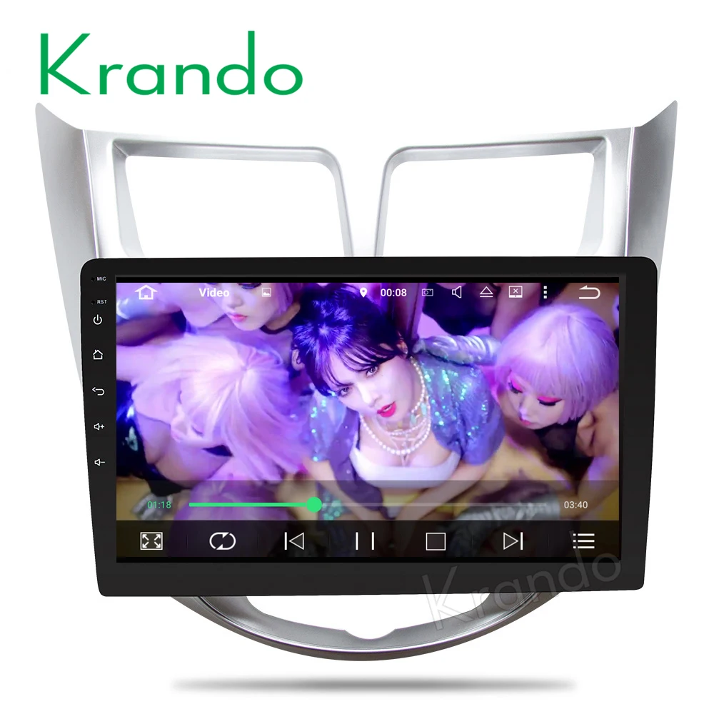 Автомобильный радиоприемник Krando Android 7 1 10 дюйма full touch (без dvd) gps для hyundai accent verna
