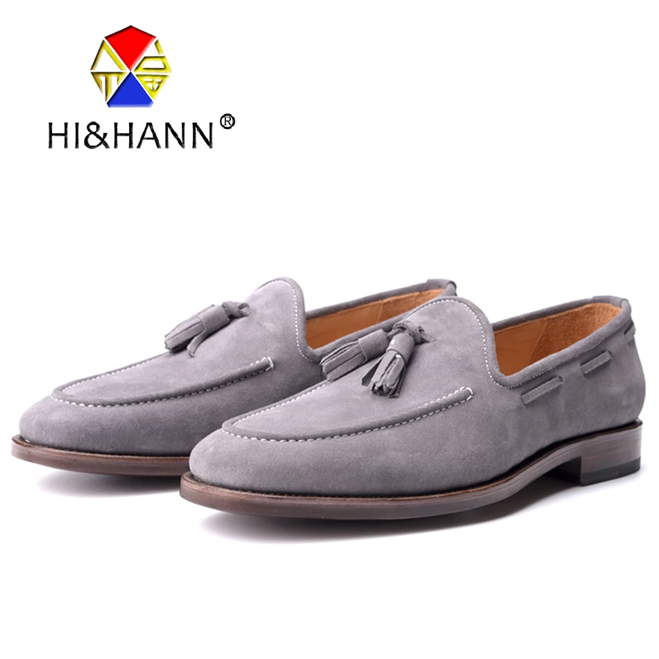 Лоферы мужские из натуральной замши на плоской подошве размеры США 6-13 | Обувь