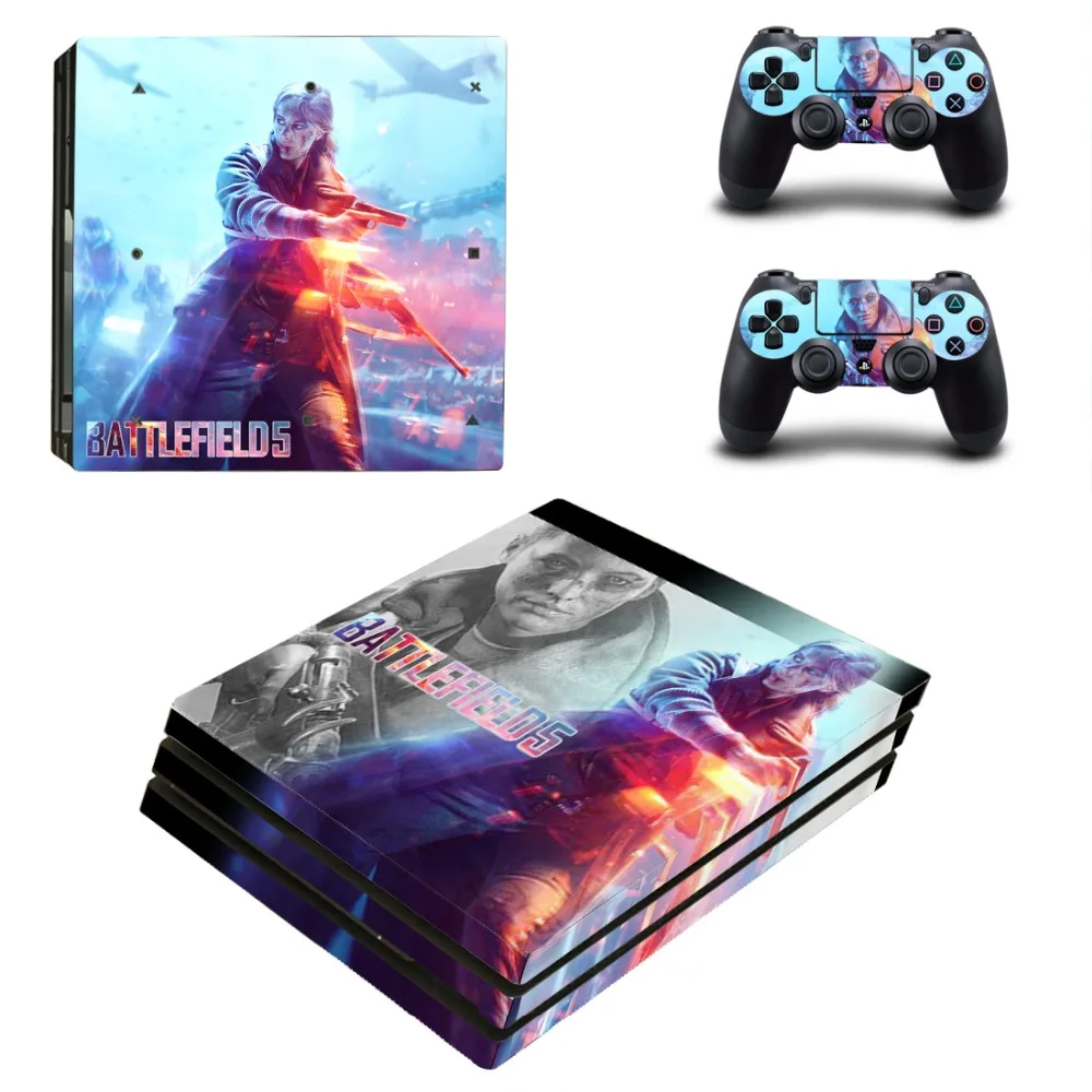 Виниловые наклейки для игровой приставки Battlefield V PS4 Pro консоли PlayStation 4 и 2