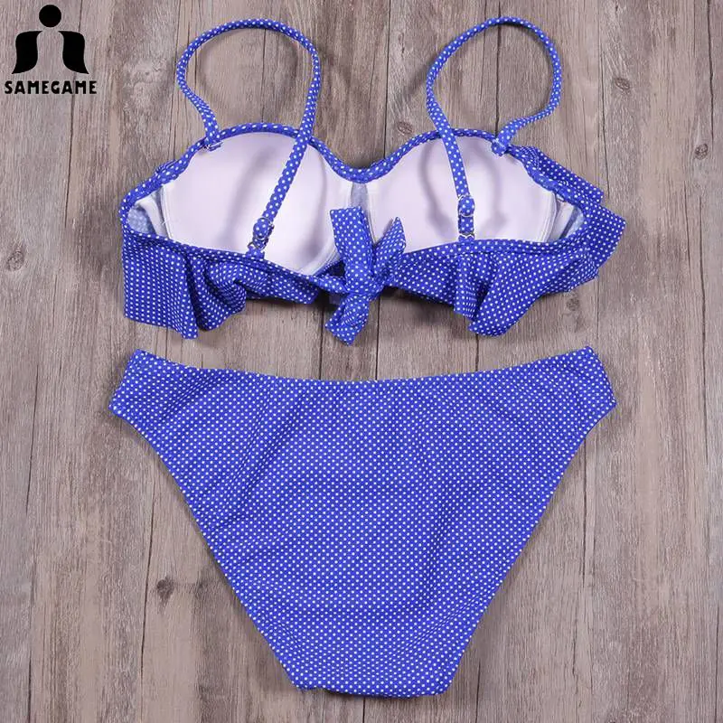 Женский купальник с оборками SAMEGAME Леопардовый бразильский на косточках пляжные