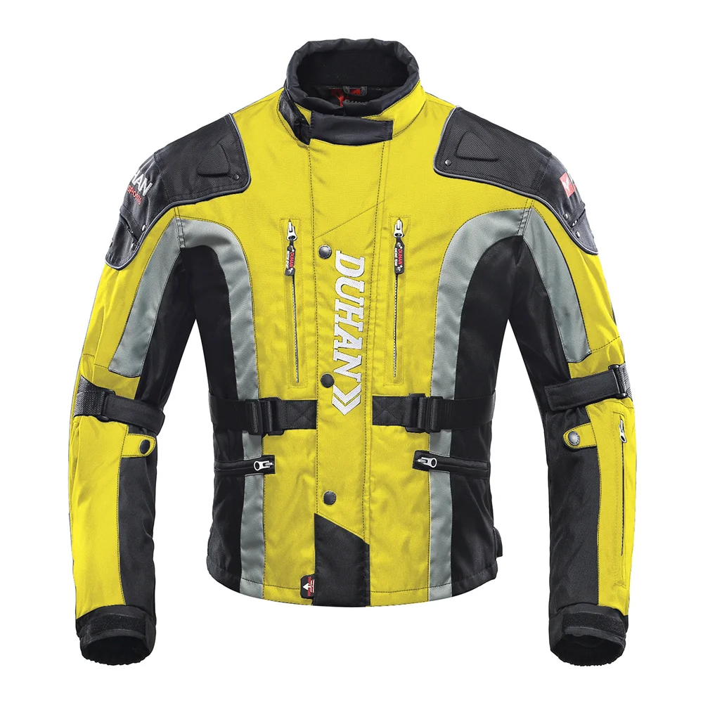 Only Yellow Jacket DUHAN, мотоциклетные наборы курток, ветрозащитная куртка и штаны, комплект защитного снаряжения, защитный костюм для верховой езды, мотоциклетные штаны, мотоциклетная куртка - Цвет: Only Yellow Jacket