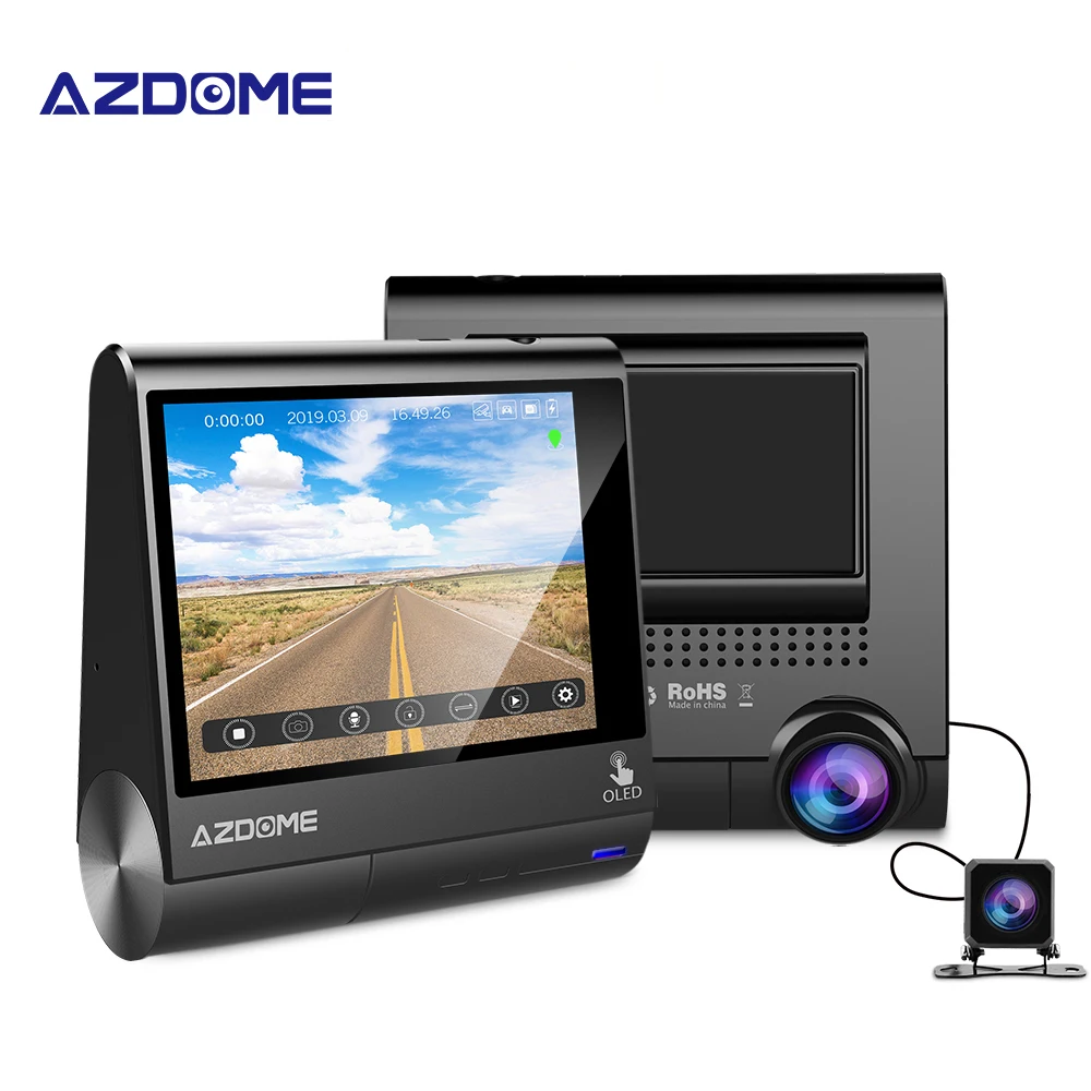 AZDOME M05 OLED экран Dash Cam 3 ”1080 P FHD Автомобильная камера с gps водителем усталость