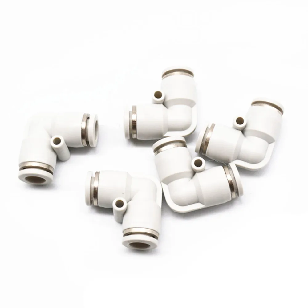 Белый l образный локоть 4 мм до 16 OD шланг трубка одно касание Push in Air Пневматический