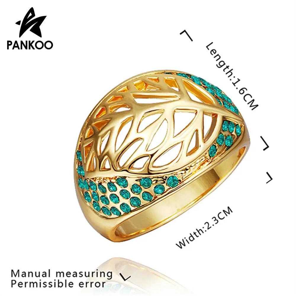 Free shipping Magic Leaves CZ Gem Ring 18K Rose Gold/Gold Plated Genuine Crystal finger wedding ring fashion | Украшения и