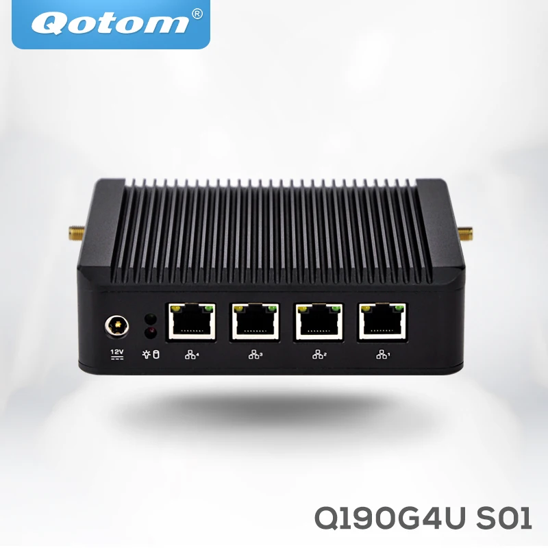 QOTOM брандмауэр Сетевое оборудование компьютеры q190g4u J1900 4 ядра Gigabit Ethernet Open VPN pfsense