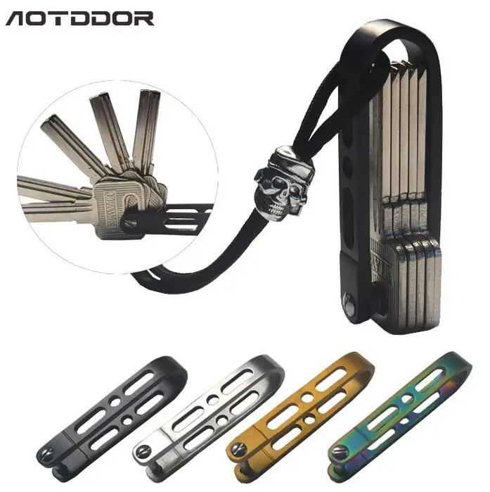 EDCGEAR мульти смарт брелок для ключей с бусы на веревочке металлические подвески Skul