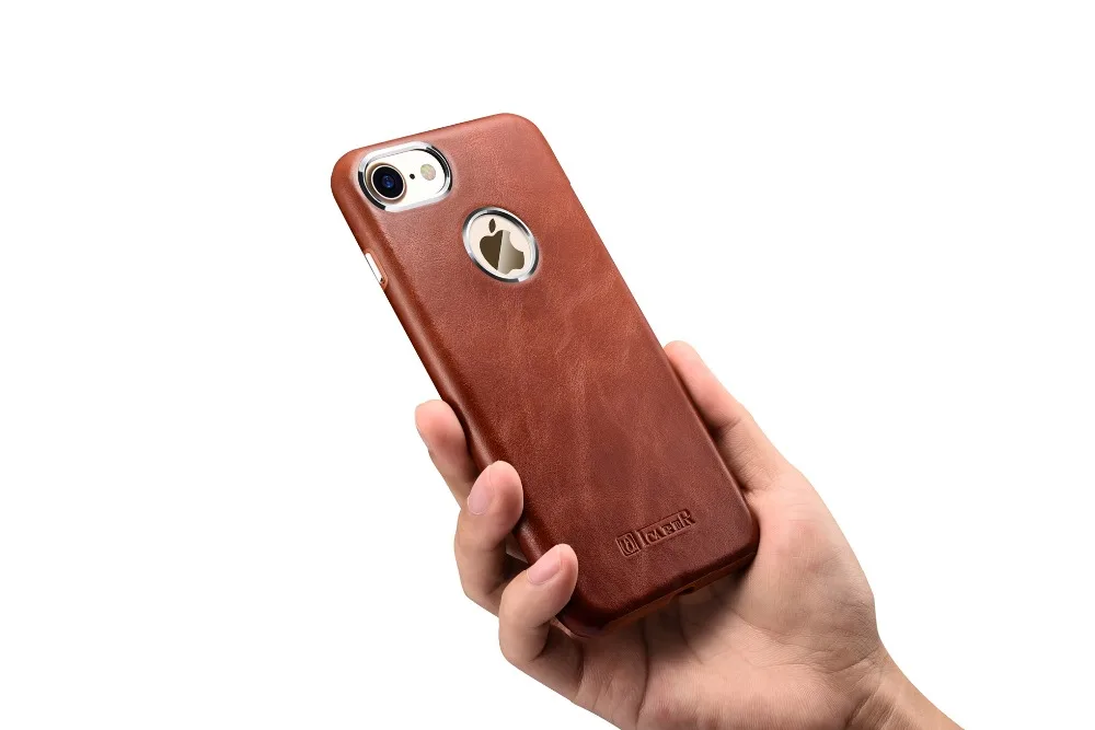 Чехол icarer для iPhone 7 черный чехол из натуральной кожи Plus 6 6s тонкий защитный