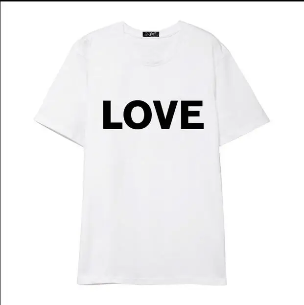 Футболка с надписью EXO Concert Zhou Bian BAEKHYUN летняя футболка коротким рукавом и LOVE для