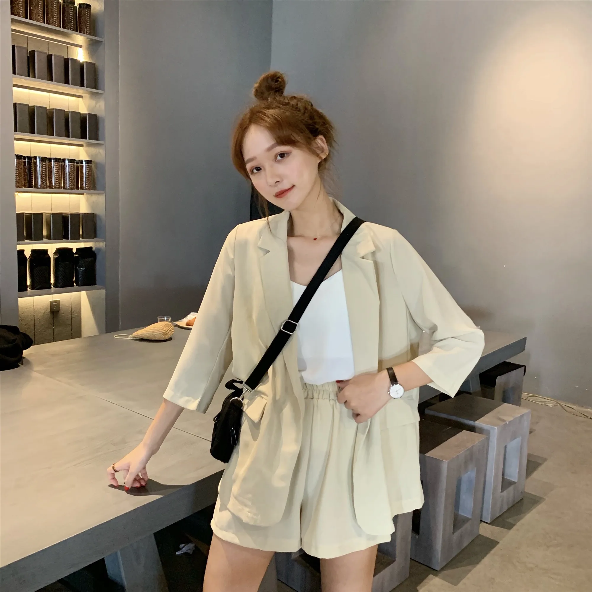 Корейский стиль для женщин костюмы офисные наборы ухода за кожей повседневное