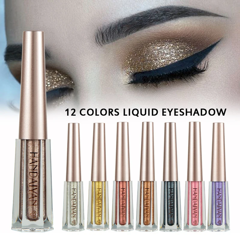 

Handaiyan metallic liquid eyeshadow gel 12 colors diamond gold silver eyeshadow waterproof long lasting shimmer eyeshadow HF095