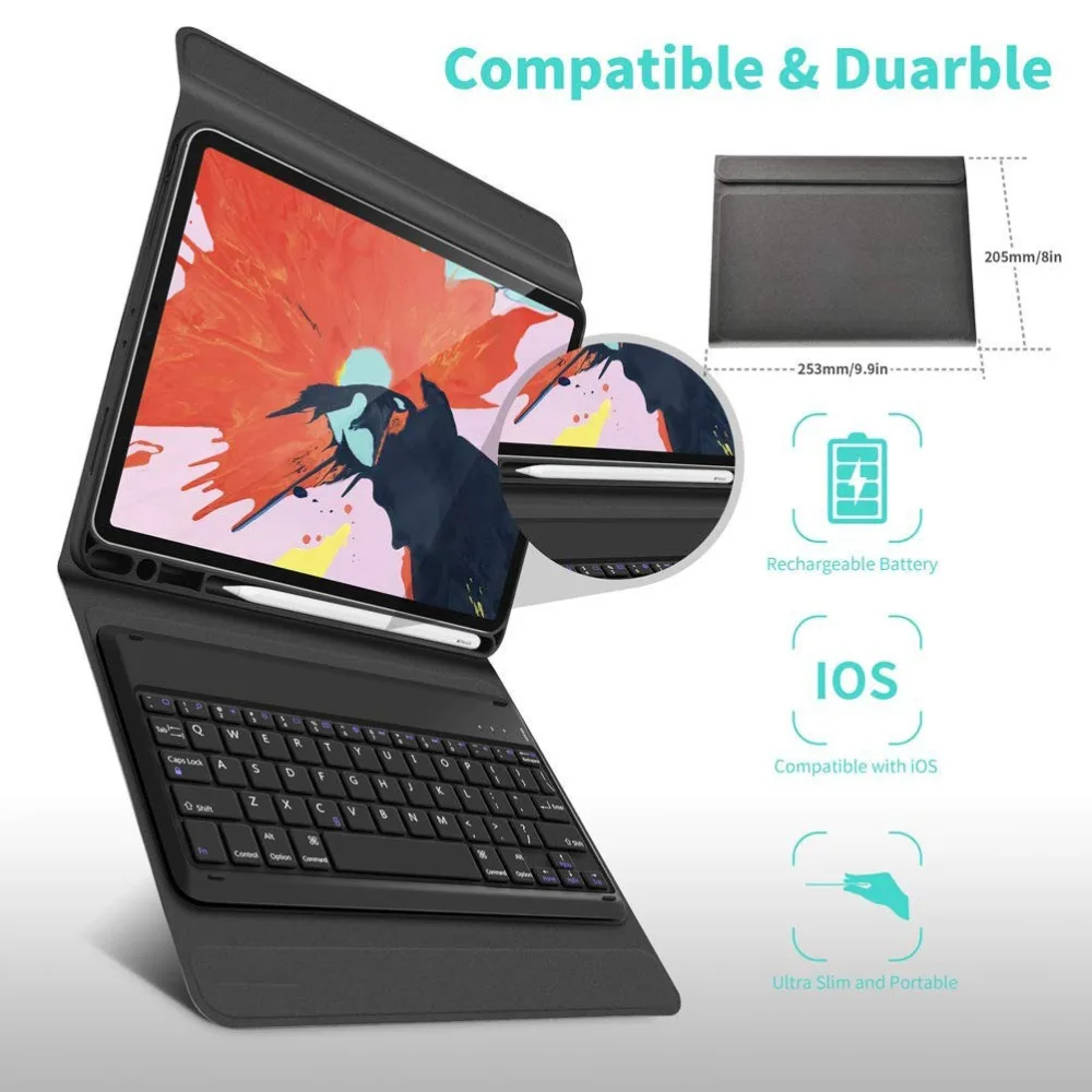 Чехол для клавиатуры с держателем карандаша iPad Pro 12 9/11 2018 Автоматический Режим