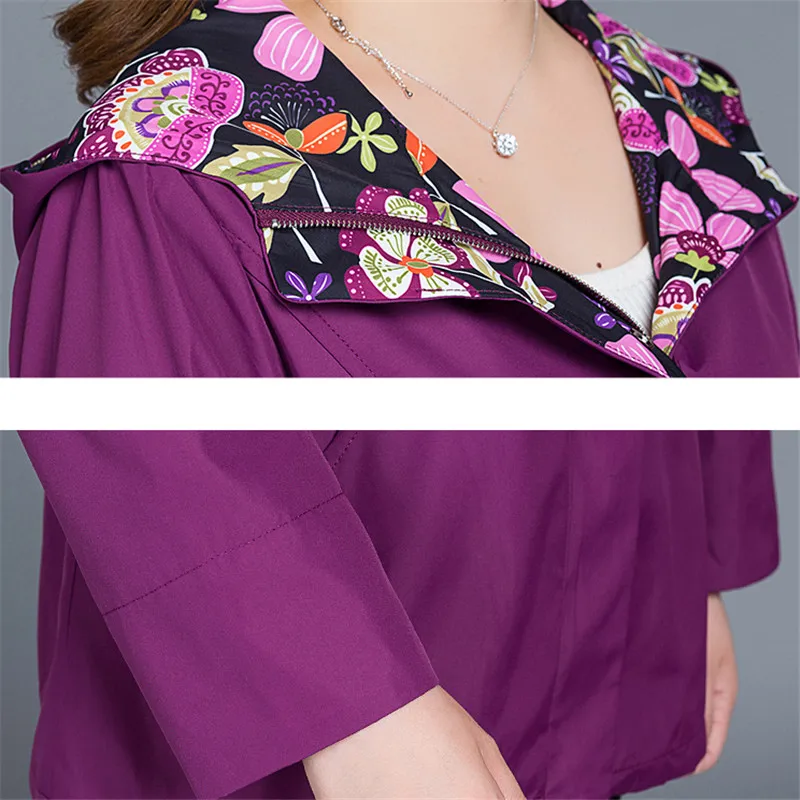 Верхняя одежда Для женщин Демисезонный 2019 Новый печати с коротким капюшоном