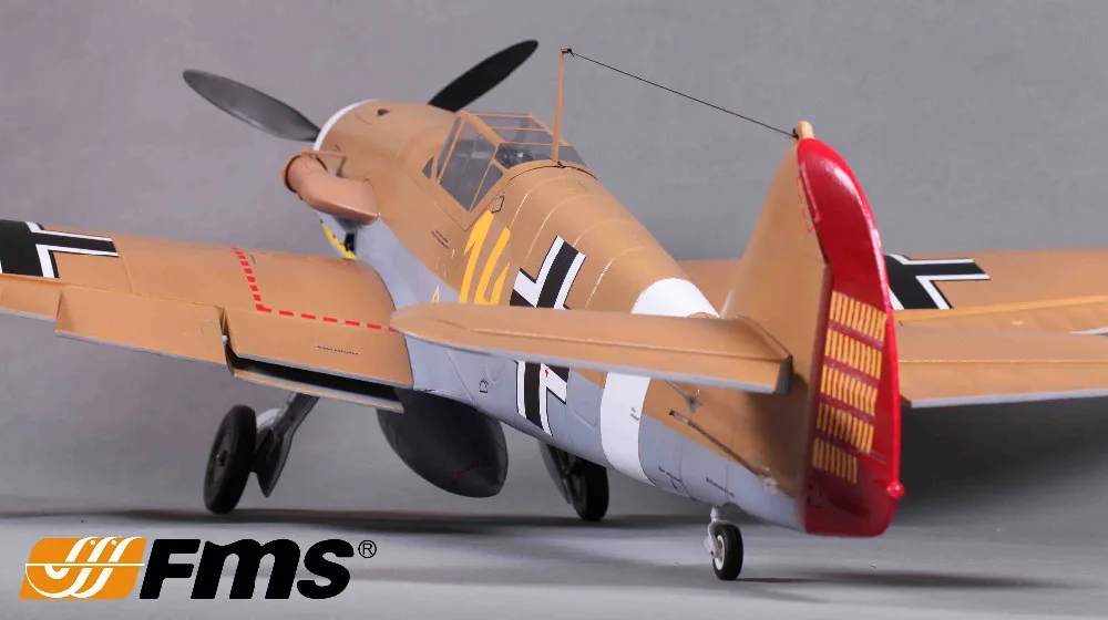 FMS 1400 мм/1 4 м Gaint Warbird Messerschmitt Bf 109 коричневый новая версия PNP большие масштаб