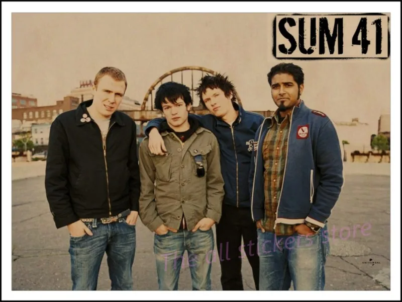 Винтаж плакат. Sum 41 ретро крафт плакат со скалой живопись Музыка группа бар ресторан студенческое общежитие наклейки на стену/6037