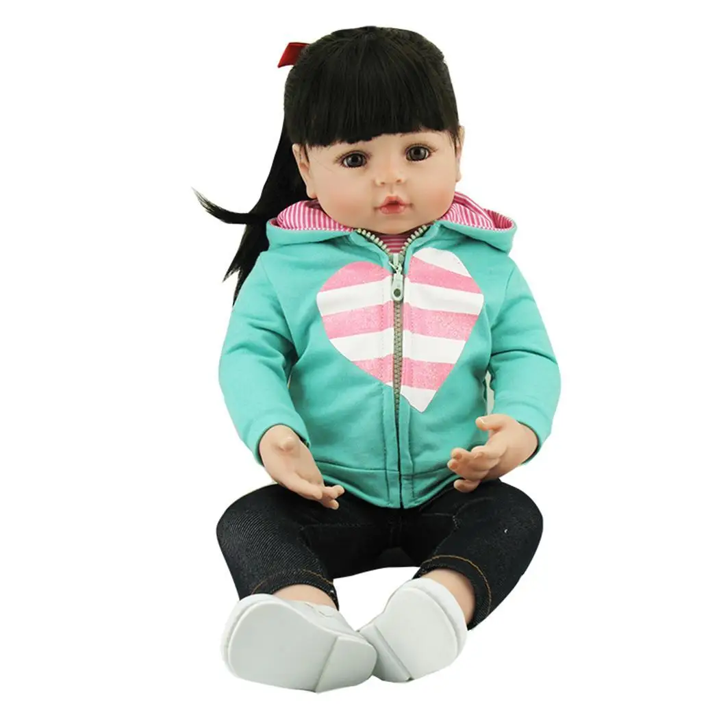 NPK Дети Мягкий силиконовый Моделирование девушки кукла с реалистичной одеждой 60