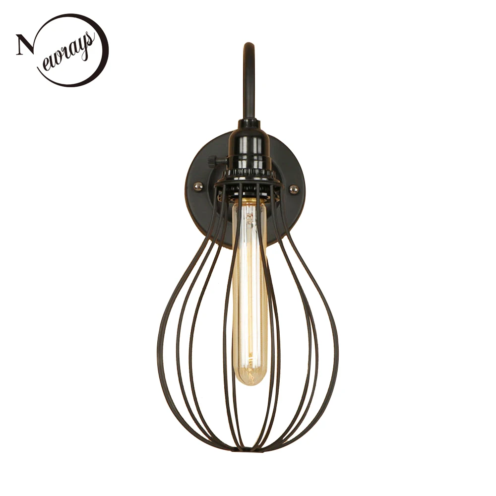 

Industrial modern iron black wall lamp retro wall light LED E27 with 2 styles for pathway aisle corridor bedroom washroom cafe