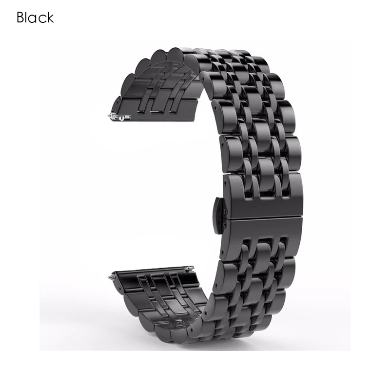 Черный Металлический ремешок для Xiaomi Huami Amazfit GTR 47 мм 42 мм браслет из нержавеющей стали для Amazfit Bip lite/Stratos 2 2 S/Pace Band - Цвет ремешка: Черный