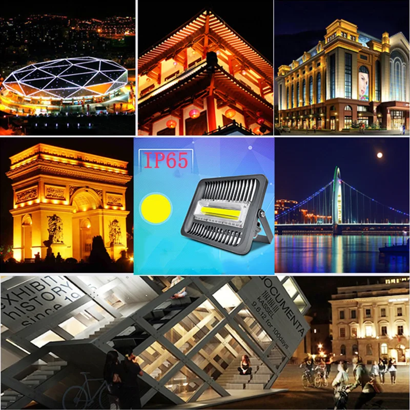 

AC220V 30w 50w 100w 150W Real Watt LED Flood Light COB Chip Replacement Waterproof 65 Spotlight For Garden Landscape Security
