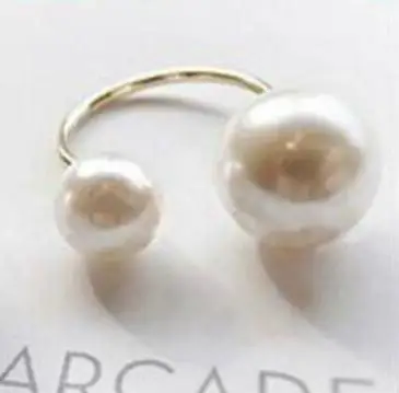 1 шт. модные открытые кольца с искусственным жемчугом для женщин золотистые