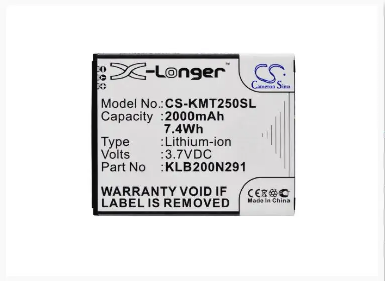 Cameron Sino 2000mAh аккумулятор для KAZAM Trooper 2 X5.0 Trooper2 5 0 5834003661 KLB200N291 KXX50 мобильный
