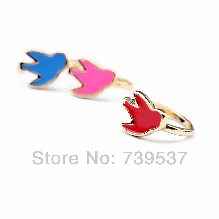 Уникальный стиль красочные птицы эмаль обручальное кольцо|engagement ring|ring stylering ring |