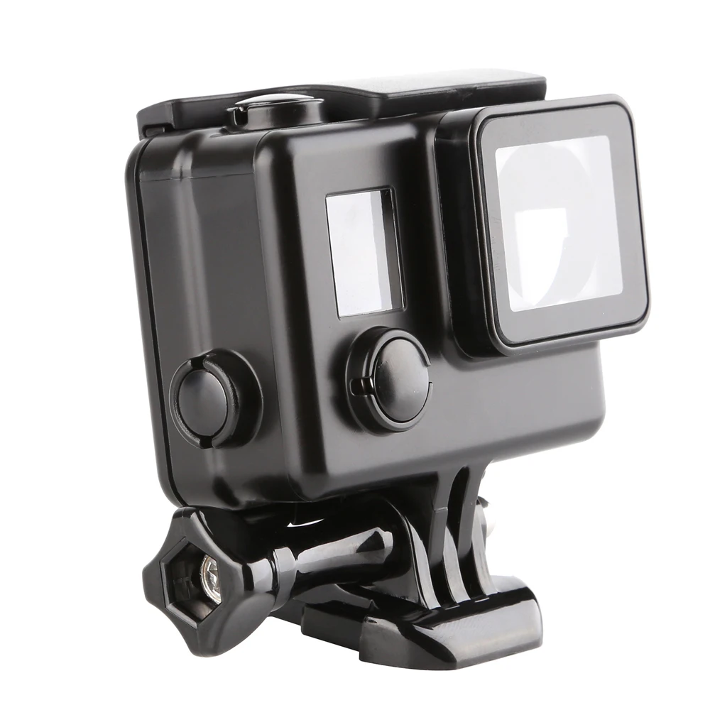Черный сторона открыта защитный Корпус чехол для Gopro Hero 3 4 + черный серебристый