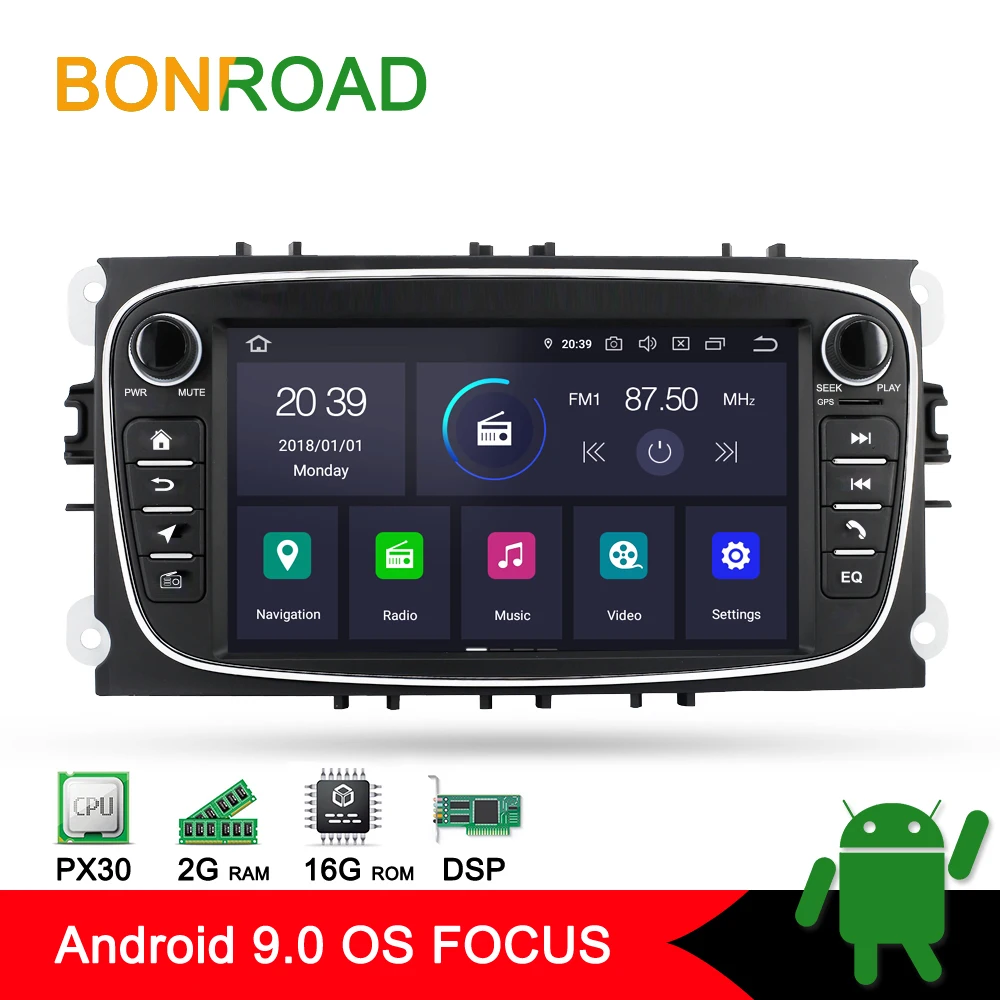 Автомобильный мультимедийный плеер Bonroad Android стерео ресивер для FORD/Mondeo/S MAX/Galaxy/FOCUS
