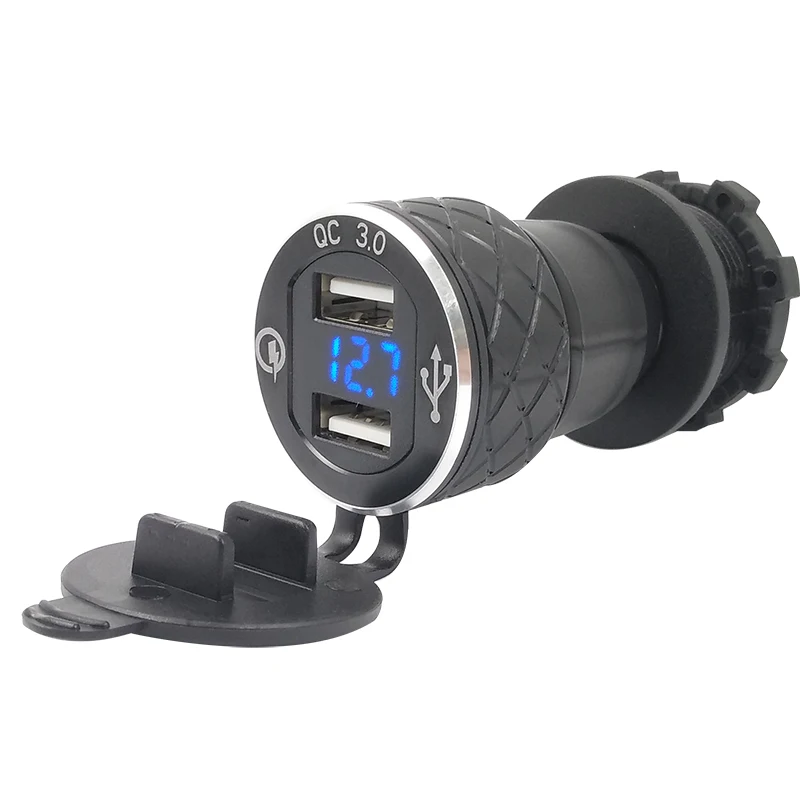 Черное двойное зарядное устройство USB для мотоцикла BMW DIN Hella мотоциклетный