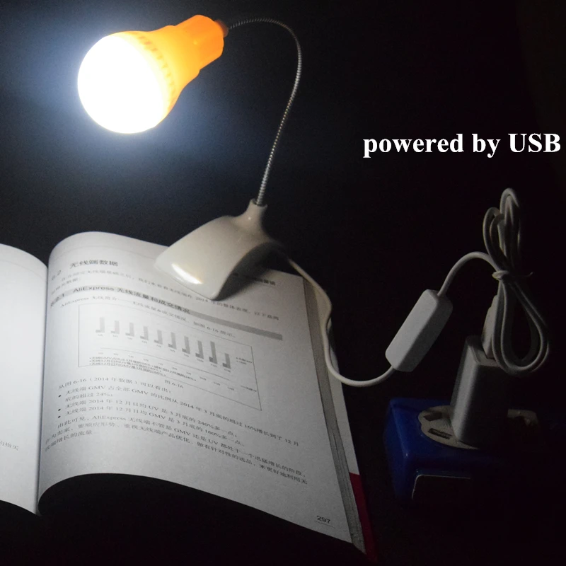 Светодиодная лампа AIFENG Гибкая Настольная на гибкой ножке 5 В питание от USB