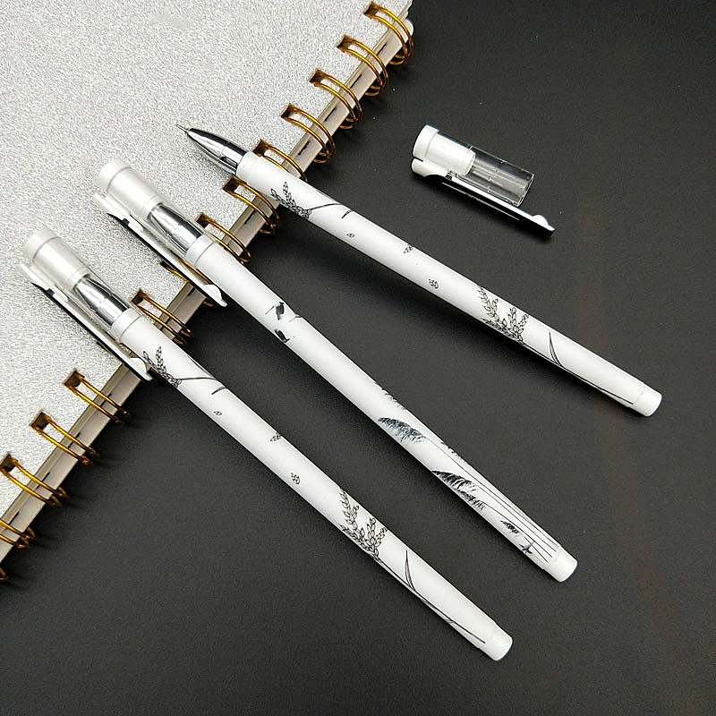 

Chinese Style Kawaii 0.5mm Refill Signature Gel Pen DIY White Colored Stationery Pen Gift Make Writing Office School Supplies