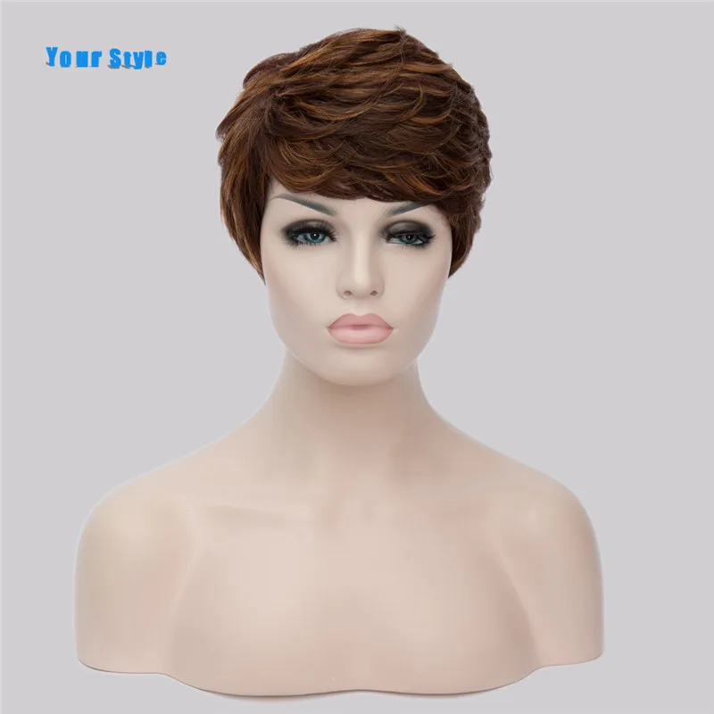 Короткие волнистые волосы в вашем стиле накладные из синтетического волокна