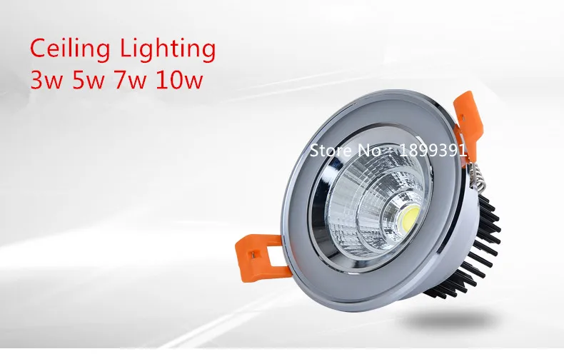 10 шт Диммируемый LED COB вниз светильник AC110V 220V 5W/7W/10W/12W Встраиваемый светодиодный