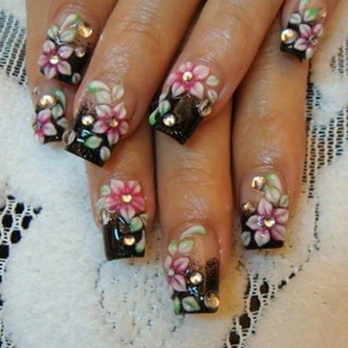 Новые 12 Разноцветные Акриловые Советы для ногтей УФ гель-пудра Пыль 3D DIY