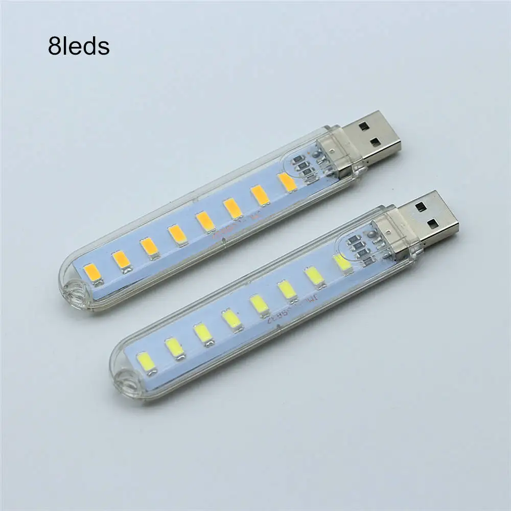8leds 1 шт. мини аварийная атмосфера светодиодный ночник настольная лампа для чтения книг кемпинговая лампа детские подарки для мобильных зарядных устройств ноутбуков - Испускаемый цвет: 8leds