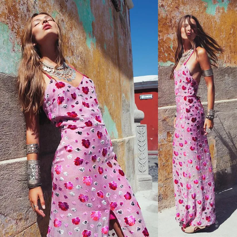 Роскошное Женское Платье макси с цветочным принтом|maxi dress|cami dressspaghetti strap dress |